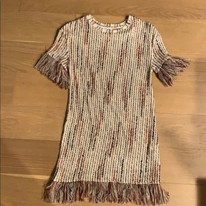 Zara fringe dress with gold threads